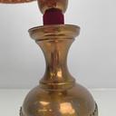 Lampada da tavolo con paralume in tessuto rosso, 1950 ca.