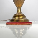 Lampada da tavolo con paralume in tessuto rosso, 1950 ca.