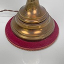 Lampada da tavolo con paralume in tessuto rosso, 1950 ca.