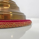 Lampada da tavolo con paralume in tessuto rosso, 1950 ca.