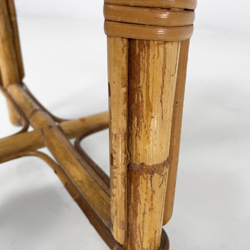 Sgabello in rattan, 1960 ca.