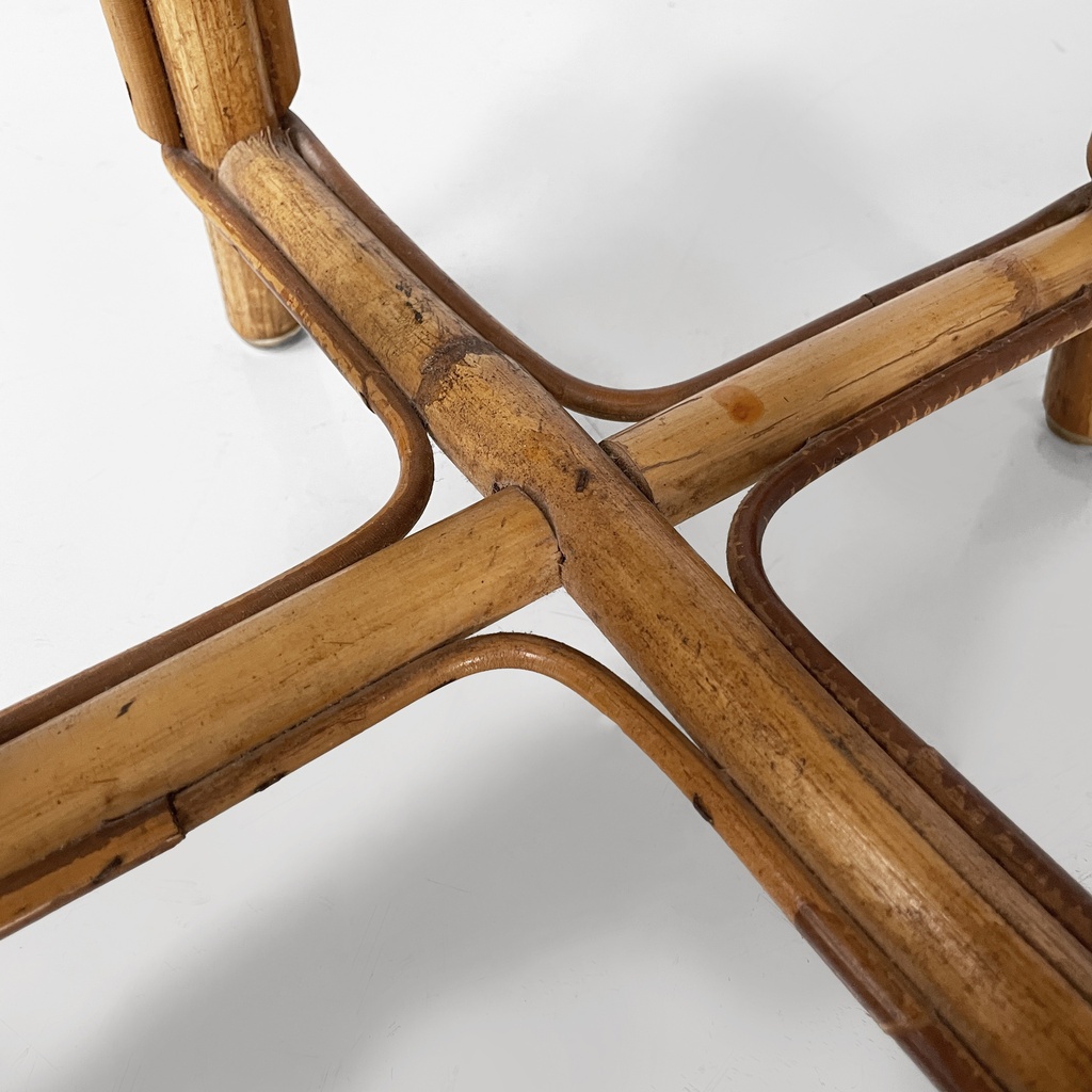 Sgabello in rattan, 1960 ca.