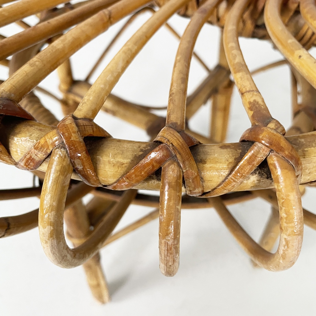 Sgabello in rattan, 1960 ca.