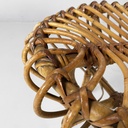 Sgabello in rattan, 1960 ca.