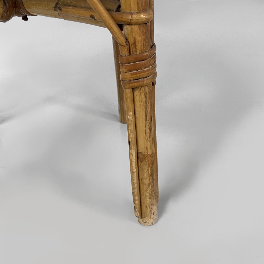 Sgabello in rattan, 1960 ca.
