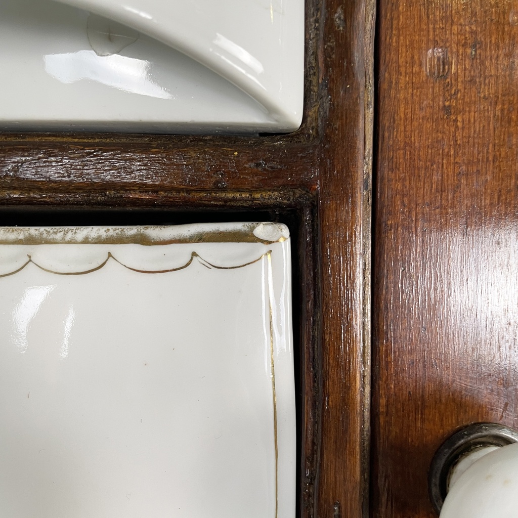 Credenza in legno, marmo e ceramica, 1930 ca.