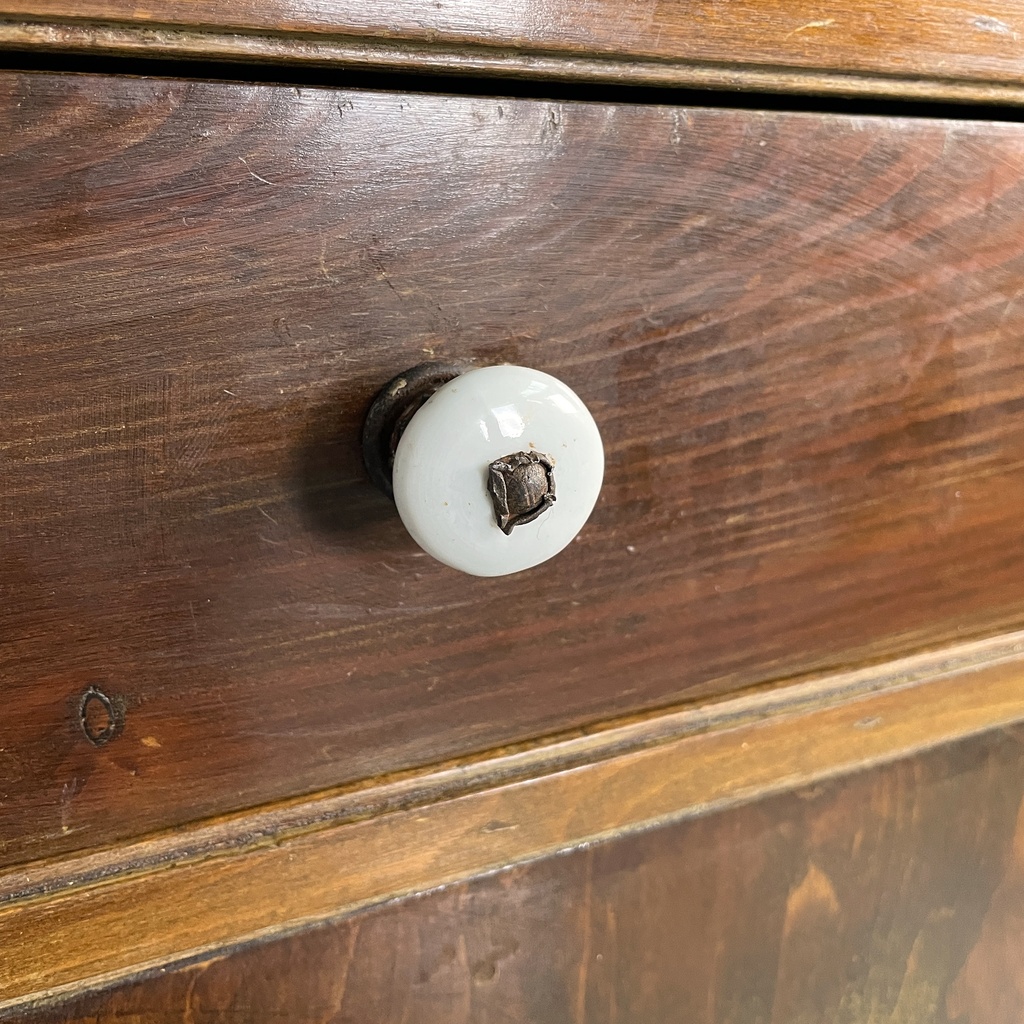 Credenza in legno, marmo e ceramica, 1930 ca.
