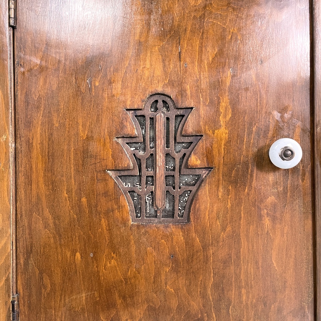 Credenza in legno, marmo e ceramica, 1930 ca.