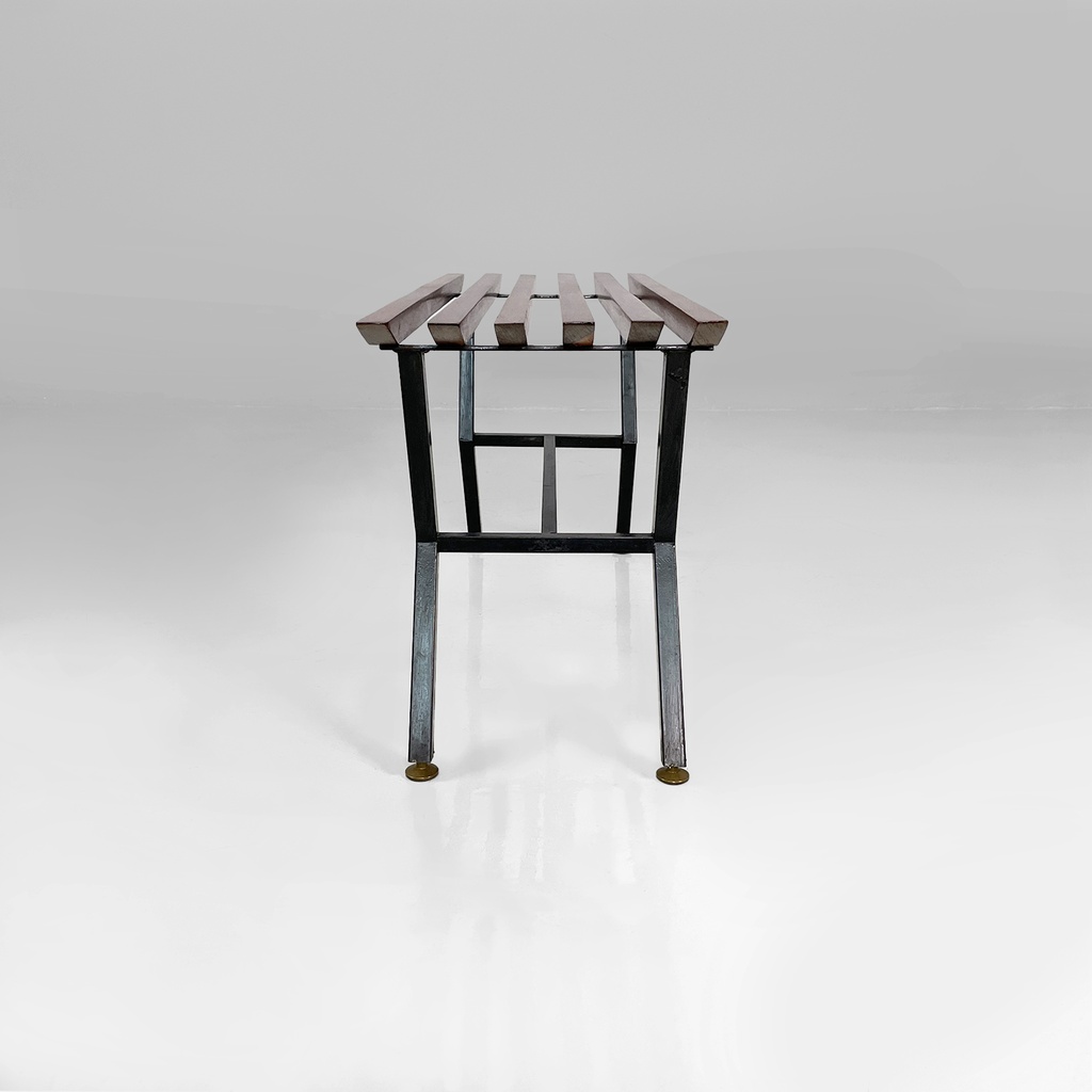 Panca in metallo e legno, 1950 ca.