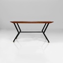 Panca in metallo e legno, 1950 ca.