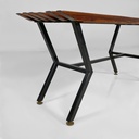 Panca in metallo e legno, 1950 ca.