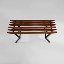 Panca in metallo e legno, 1950 ca.