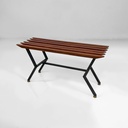 Panca in metallo e legno, 1950 ca.