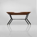 Panca in metallo e legno, 1950 ca.