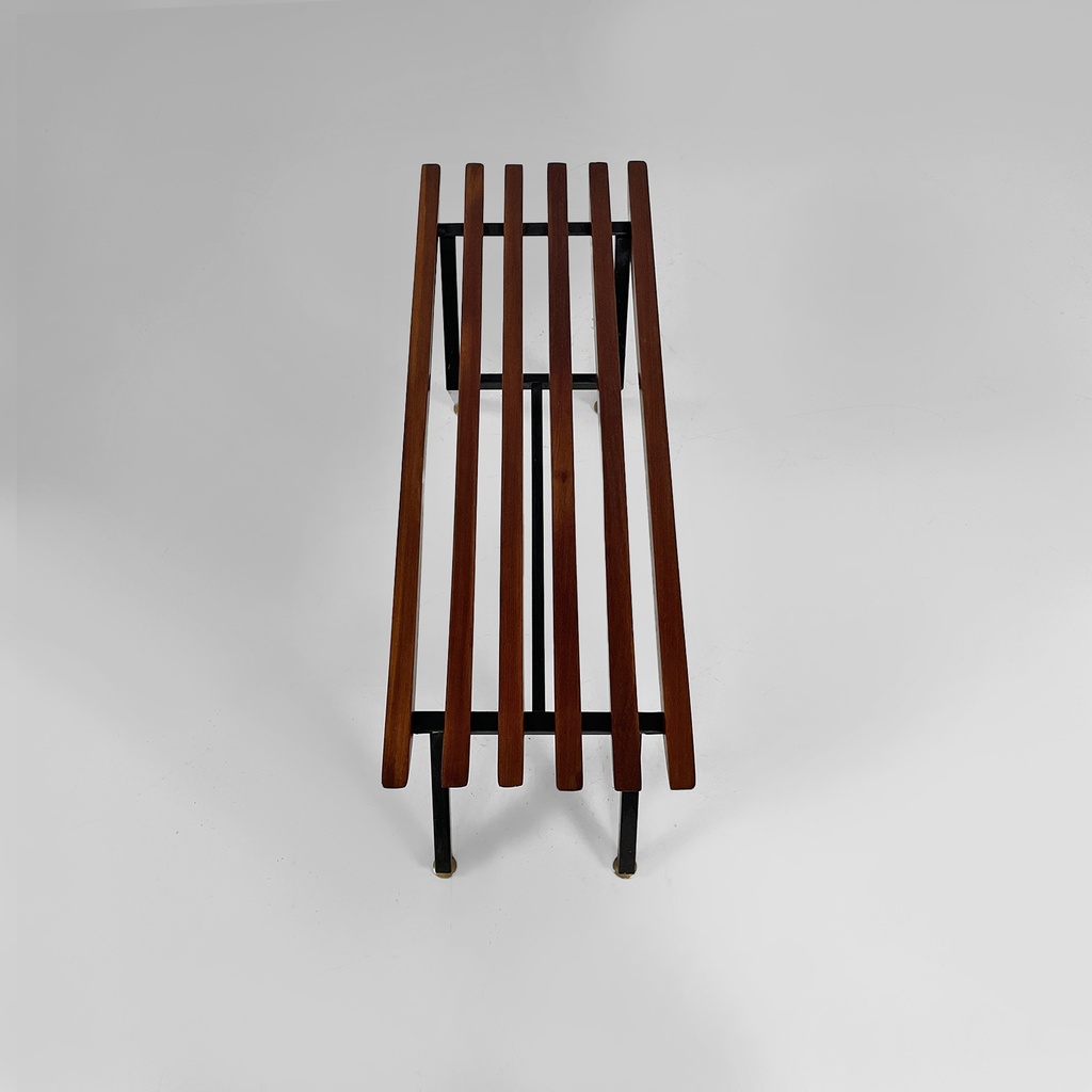 Panca in metallo e legno, 1950 ca.