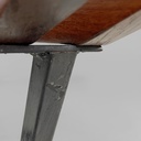 Panca in metallo e legno, 1950 ca.