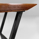 Panca in metallo e legno, 1950 ca.