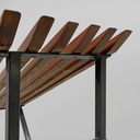 Panca in metallo e legno, 1950 ca.