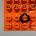 Calendario infinito arancione da parete di Giorgio Della Beffa per Ring A Date, 2000 ca.