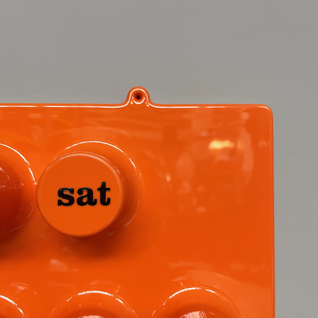 Calendario infinito arancione da parete di Giorgio Della Beffa per Ring A Date, 2000 ca.