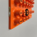 Calendario infinito arancione da parete di Giorgio Della Beffa per Ring A Date, 2000 ca.