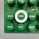 Calendario infinito verde da parete di Giorgio Della Beffa per Ring A Date, 2000 ca. 