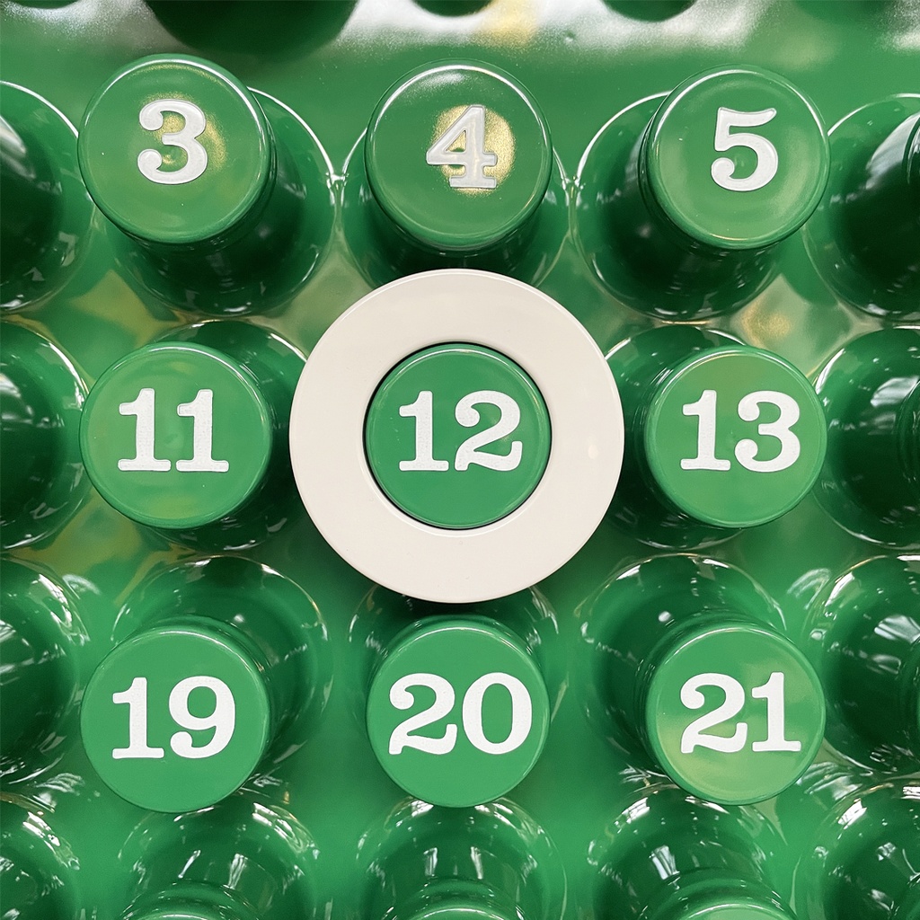 Calendario infinito verde da parete di Giorgio Della Beffa per Ring A Date, 2000 ca. 