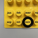 Calendario infinito giallo da parete di Giorgio Della Beffa per Ring A Date, 2000 ca. 