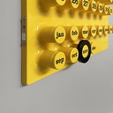 Calendario infinito giallo da parete di Giorgio Della Beffa per Ring A Date, 2000 ca. 