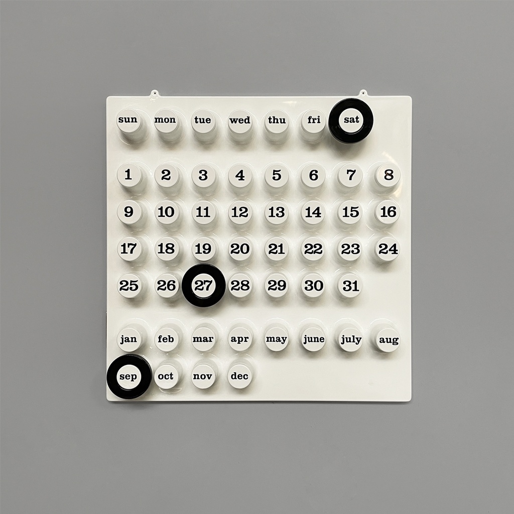 Calendario infinito bianco da parete di Giorgio Della Beffa per Ring A Date, 2000 ca. 