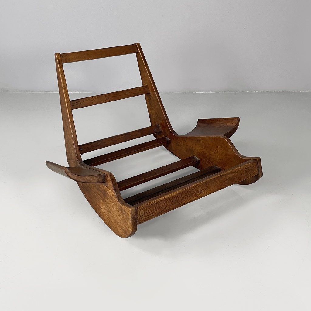 Poltrone in legno e tessuto bianco, 1970 ca.