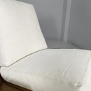 Poltrone in legno e tessuto bianco, 1970 ca.