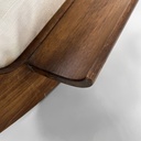 Poltrone in legno e tessuto bianco, 1970 ca.