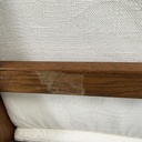 Poltrone in legno e tessuto bianco, 1970 ca.