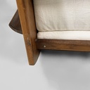 Poltrone in legno e tessuto bianco, 1970 ca.