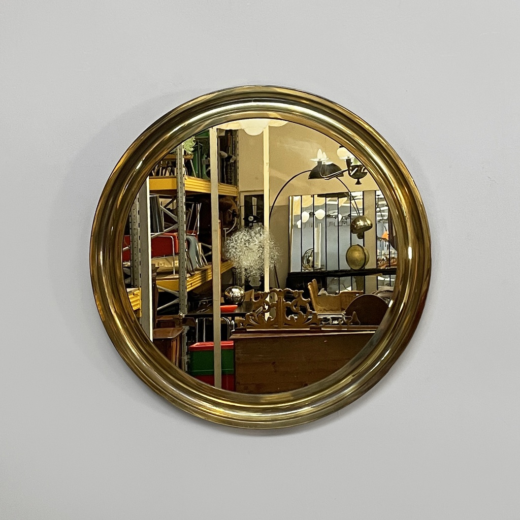 Specchio da parete in ottone, 1950 ca.