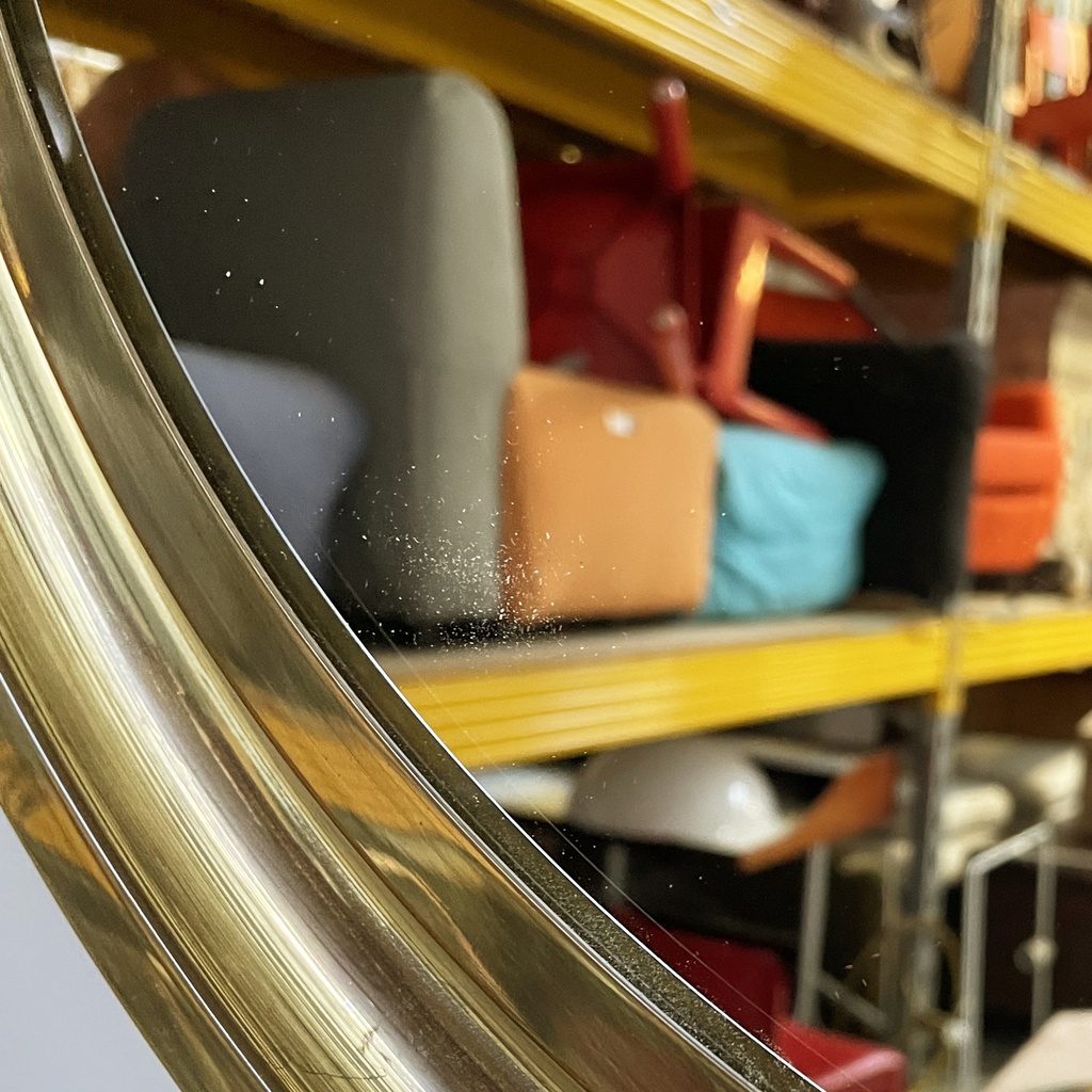 Specchio da parete in ottone, 1950 ca.