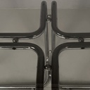 Tavolo da pranzo in vetro fumè e acciaio, 1970 ca.