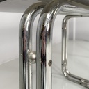 Tavolo da pranzo in vetro fumè e acciaio, 1970 ca.