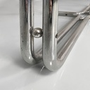 Tavolo da pranzo in vetro fumè e acciaio, 1970 ca.