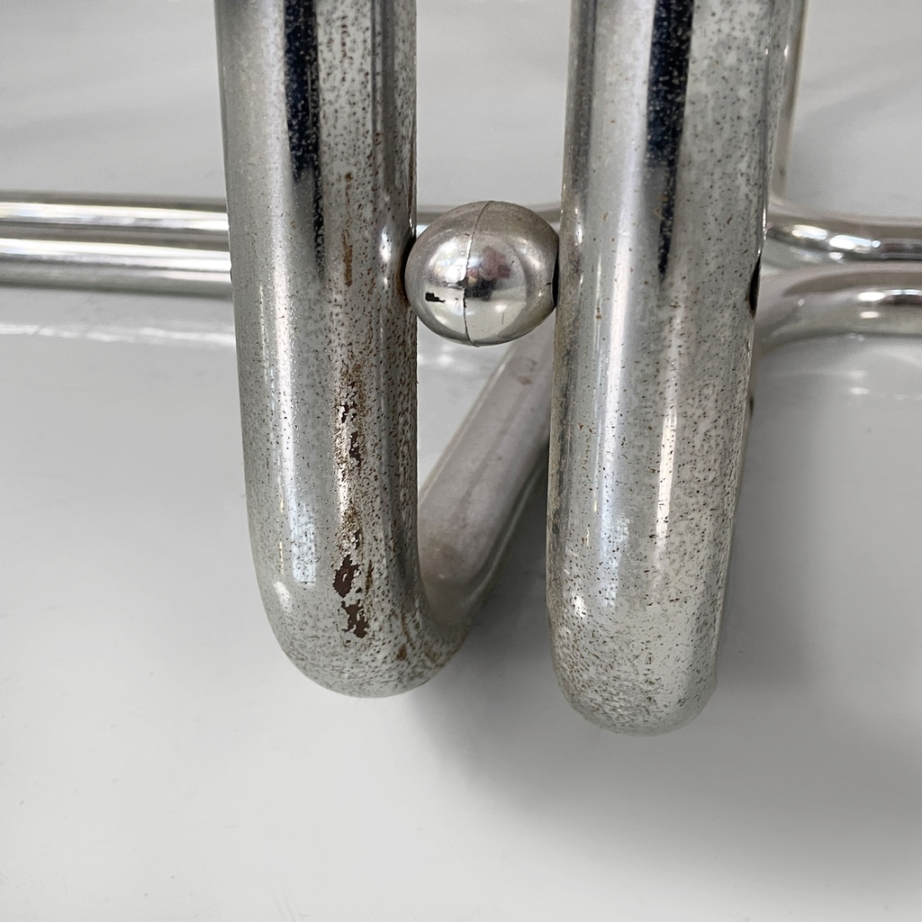 Tavolo da pranzo in vetro fumè e acciaio, 1970 ca.