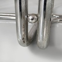 Tavolo da pranzo in vetro fumè e acciaio, 1970 ca.