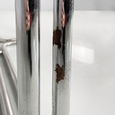 Tavolo da pranzo in vetro fumè e acciaio, 1970 ca.