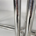 Tavolo da pranzo in vetro fumè e acciaio, 1970 ca.