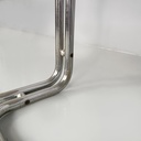 Tavolo da pranzo in vetro fumè e acciaio, 1970 ca.