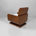Poltrone in legno e finta pelle bianca, 1930 ca.