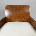 Poltrone in legno e finta pelle bianca, 1930 ca.