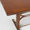 Tavoli da pranzo in legno e ottone, 1930 ca.