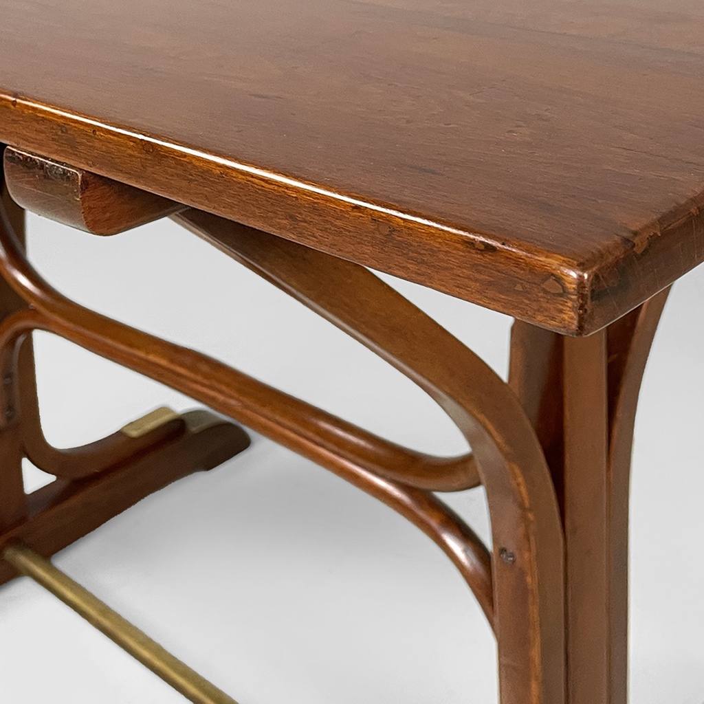 Tavoli da pranzo in legno e ottone, 1930 ca.