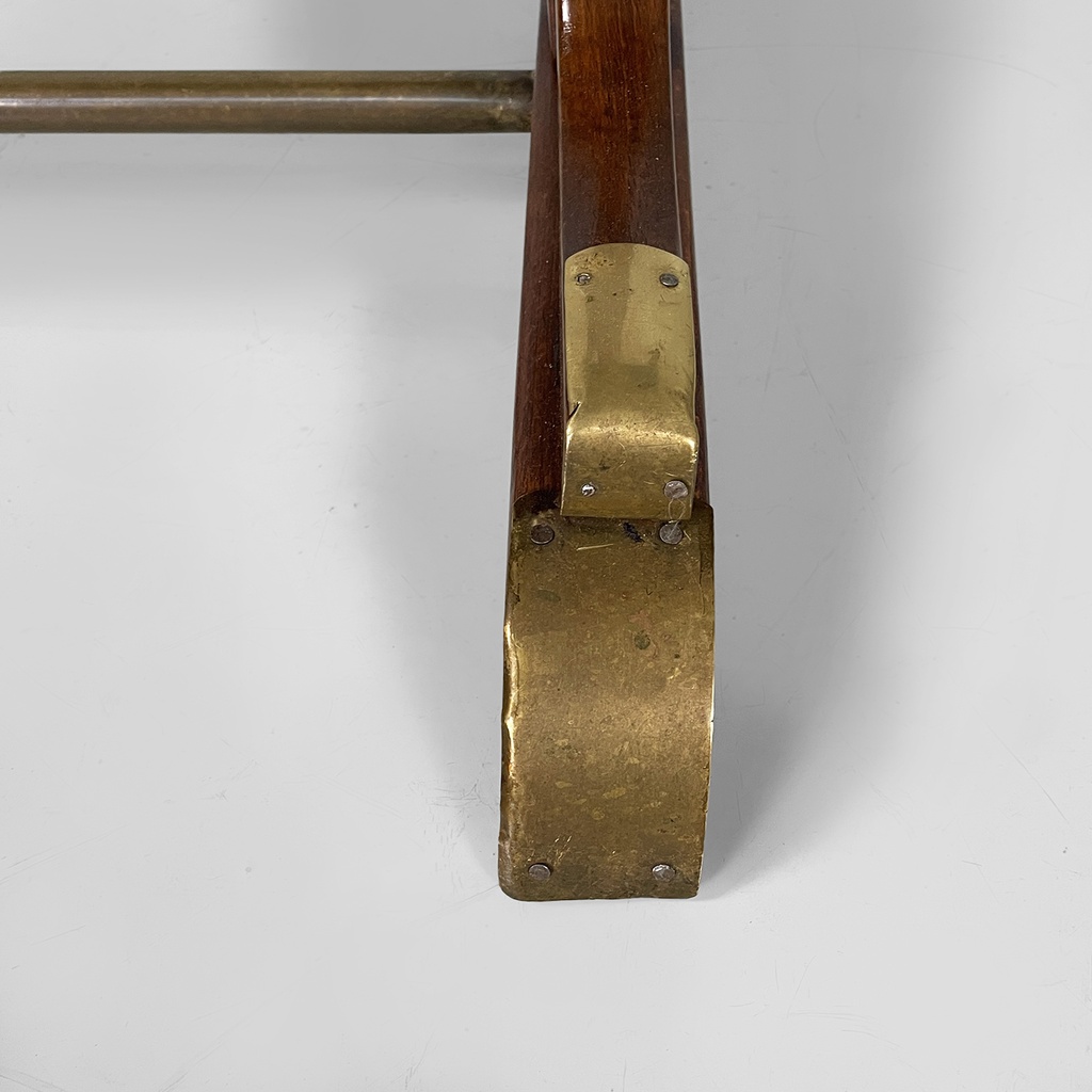 Tavoli da pranzo in legno e ottone, 1930 ca.